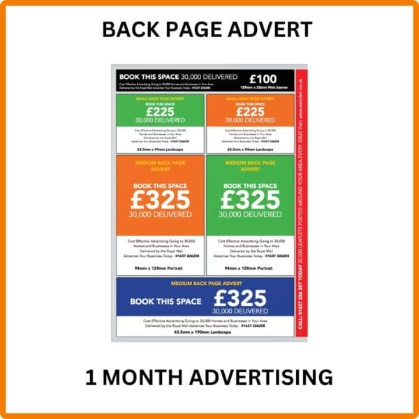 Webdeli Local 1 Month Back Page Advertisement