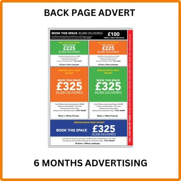Webdeli Local 6 Months Back Page Advertisement
